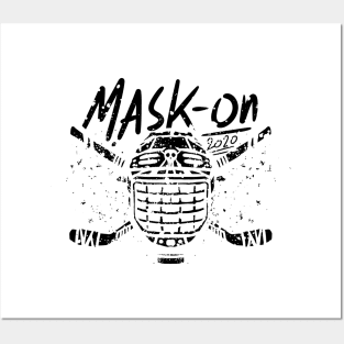 mask-on hockey face mask shield for hockey players Posters and Art